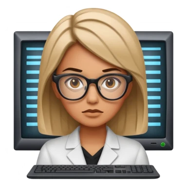 a woman developer in a mainframe computer sticker