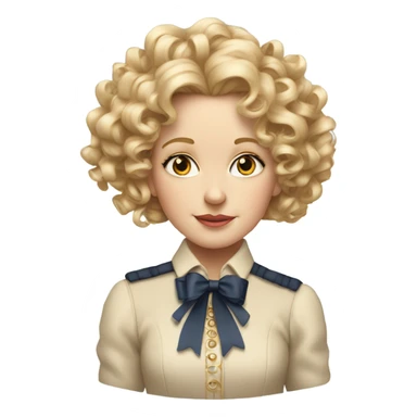 Nellie Olsen with blonde curls with ribbons very detailed and realistic sticker