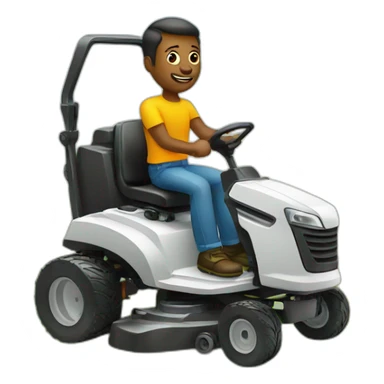 Man on lawnmower sticker