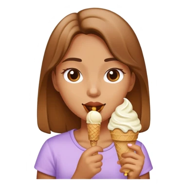 Girl eating ice cream sticker