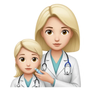 A medic (woman) attending to a person at the hospital sticker