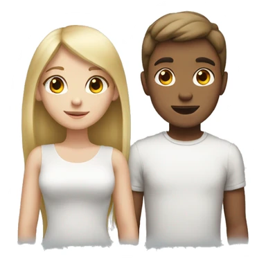 Brown haired boy with blonde girl  sticker