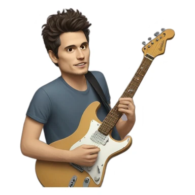 John Mayer playing guitar sticker
