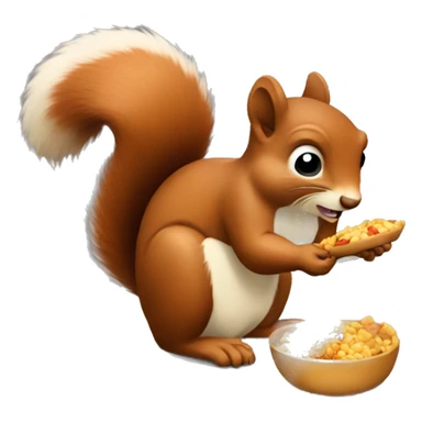 Squirrel eating food sticker