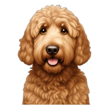 brown golden doodle wearing vision pro sticker