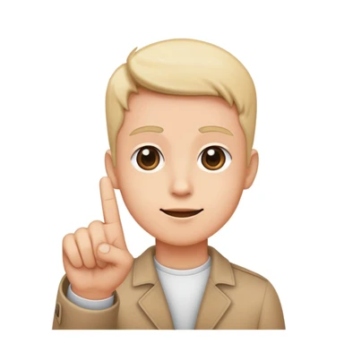 Left indez finger pointing upward  sticker