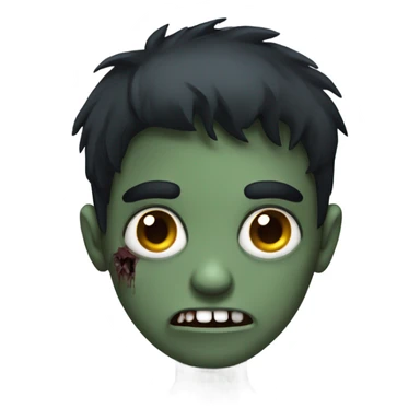 creepy boy zombie with medium dark hair sticker