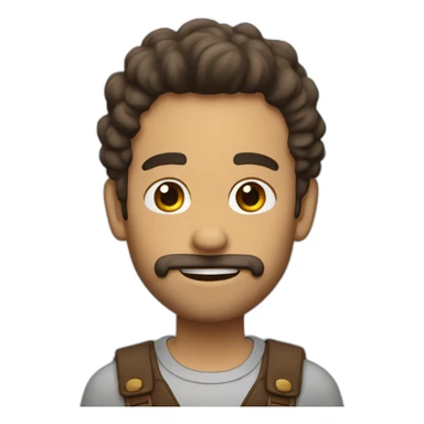 Chico con barba y pelo rizado sticker