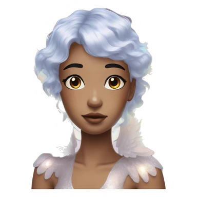 Holographic angel with huge wings glitter freckles ethereal sticker