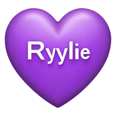 Purple heart with the letters Rylie in the middle  sticker