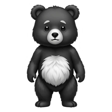 нарисуй черно-белый  медведь  sticker