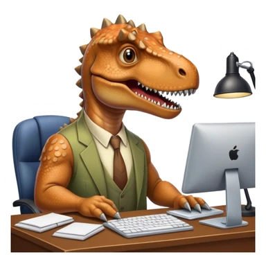old dinosaurs working in an office sticker