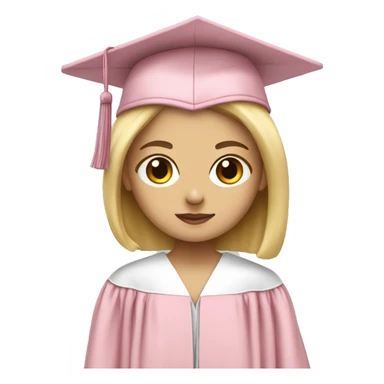 White Girl wearing baby pink graduation gown sticker