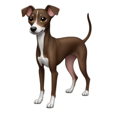 full body all brown and black italian greyhound chihuahua sticker