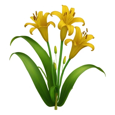 gold lily flower sticker