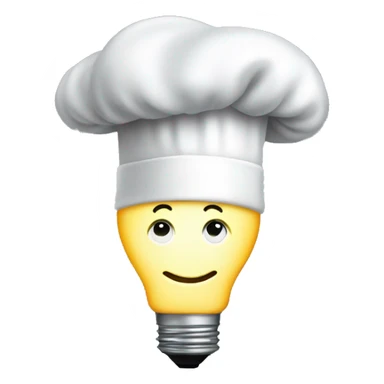 lightbulb wearing chefs hat sticker