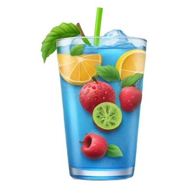drink blue with fruit sticker