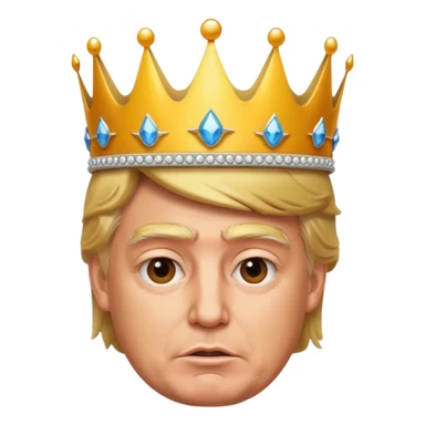 face of donald trump wearing a crown sticker