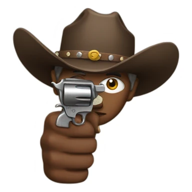 cowboy fingerguns sticker