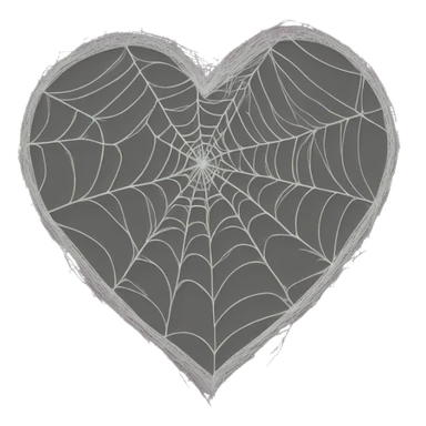Heart made from spiders web sticker