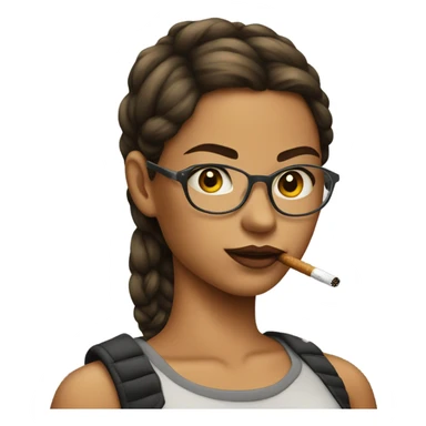 Girl wearing a crop top smoking  sticker