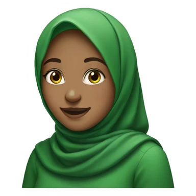 smiling girl portrait wearing green hijab sticker