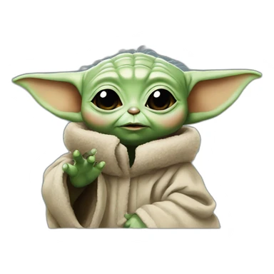 Baby yoda blowing a kiss sticker