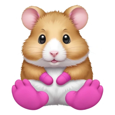 hamster with pink socks on his feets sticker