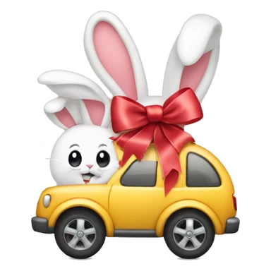 ribbon on bunny with carro sticker