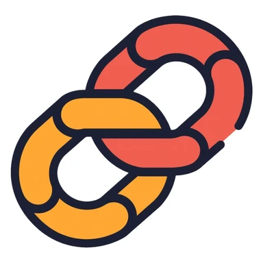 Two interlocking chain links, clean outlined style, representing the connection and stacking of habits sticker