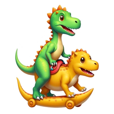 Dinosaur riding a dog sticker