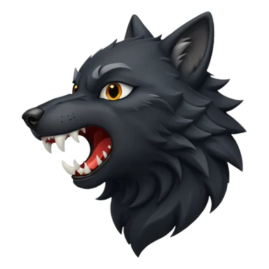 Black wolf roaring  sticker