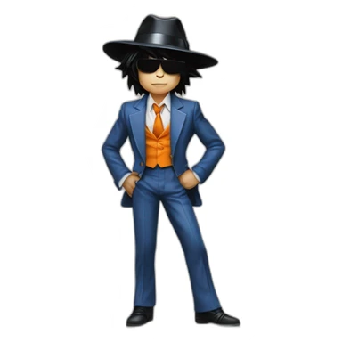 The goku dressed like Michael Jackson's iconic Smooth Criminal wear sticker