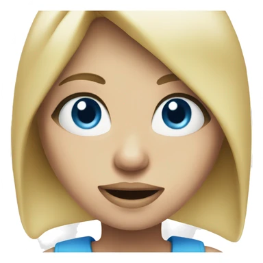 blonde girl with a open mouth blue eyes  sticker