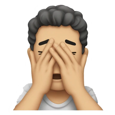 Hand over face while crying n blushing  sticker