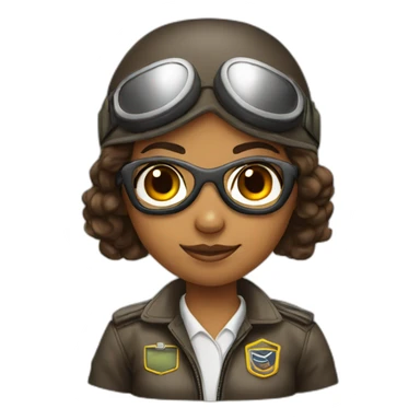 young brown female Boing pilot with sunglasses sticker