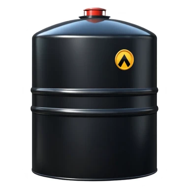 generate a beautiful big black oil storage tank. realistic and cinematic. glossy. 4 different options sticker