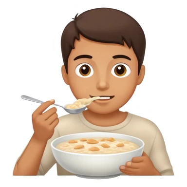 Man eating porridge  sticker