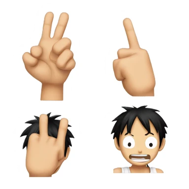luffy hands up straigt two choices sticker