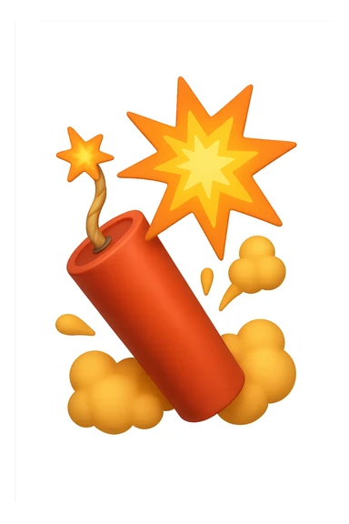 EMOJI STILE IPHONE 3D DI unA dinamite CHE SCOPPIA sticker