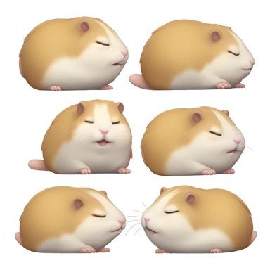 chubby hamster sleeping with cartoon Z’s sticker