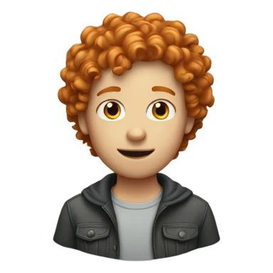 Ginger boy with curly hair sticker