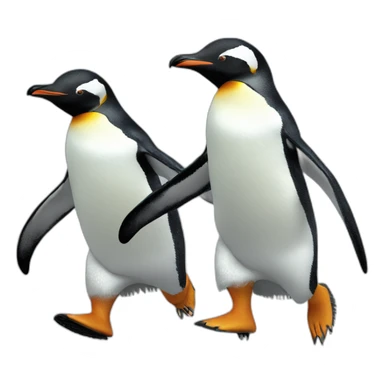 two penguins running sticker