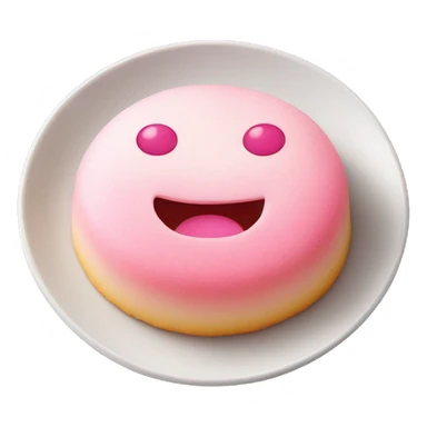 pink mochi cake on a plate sticker