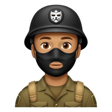 man soldier wearing mask sticker