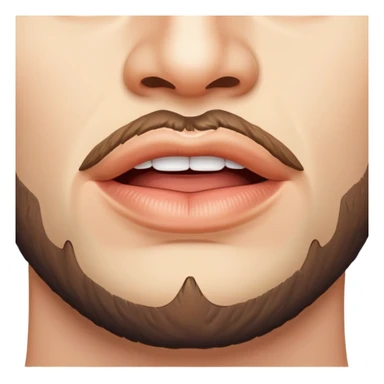 man's lips with short beard, close-up of mouth area between nose and neck sticker