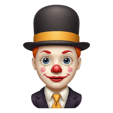 Clown in bowler hat & long tie sticker
