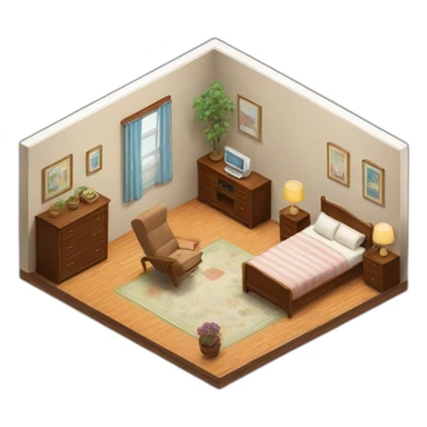 apartment interior isometric sticker