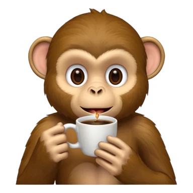 profile monkey sipping coffee  sticker