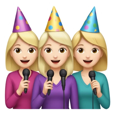 3 amigas en un karaoke cantando todas blancas de piel sticker